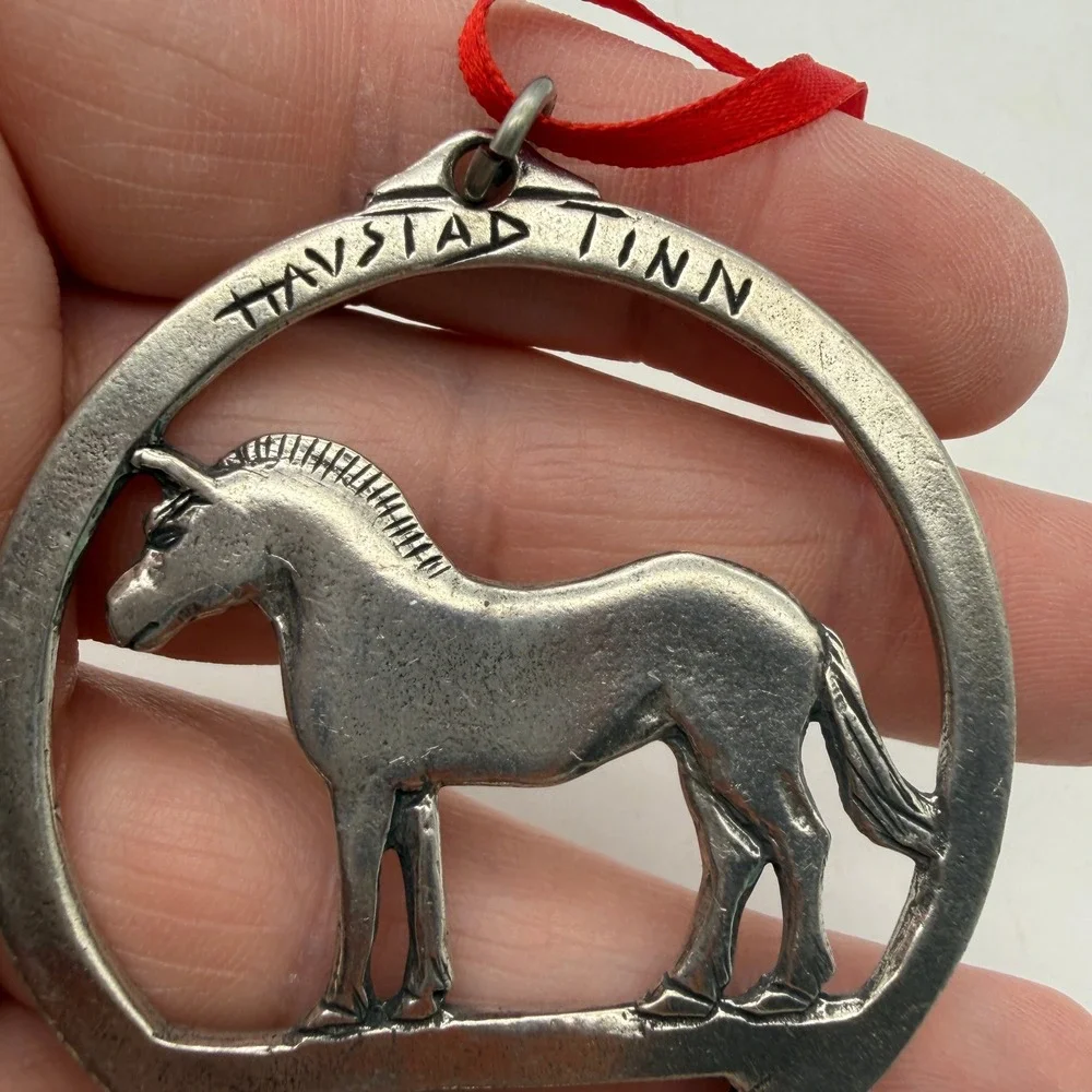 Havstad Tinn Norway Pewter Fjord Hest Horse Ornament Norwegian Fjord Horse Metal
